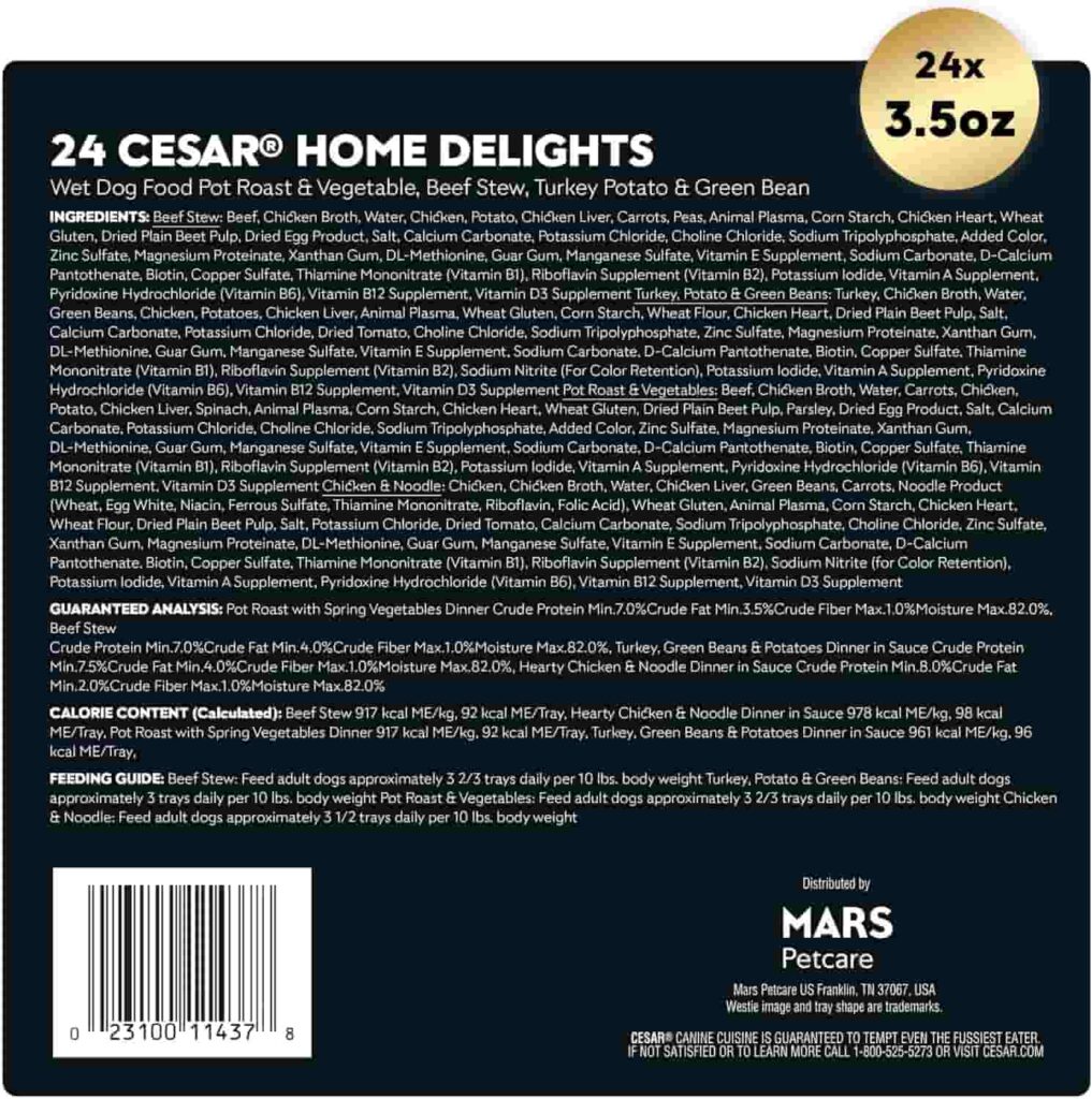 Cesar Home Delights wet dog food Ingredients sourced Cesar Home Delights wet dog food Ingredients sourced