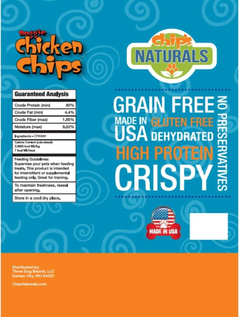 Chip's Naturals Doggie Chicken Chips high-quality Ingredients Chip's Naturals Doggie Chicken Chips high-quality Ingredients
