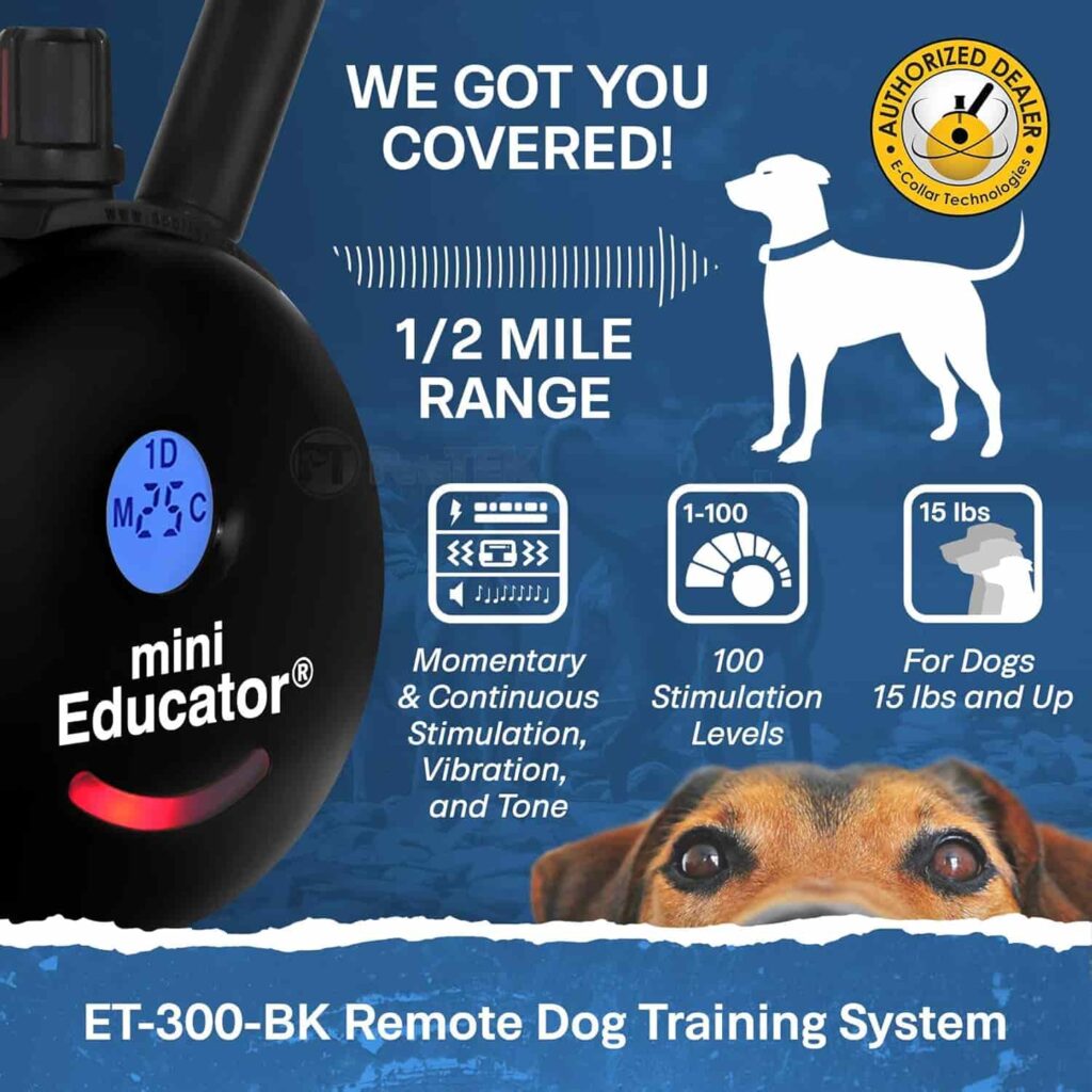 Educator ET-300 Black Dog Training Collar high Effective Range Educator ET-300 Black Dog Training Collar high Effective Range