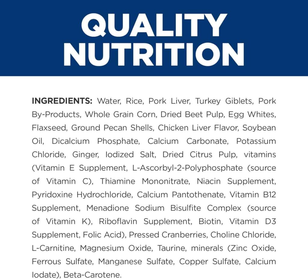 Hill's Low Fat Dog Food for Pancreatitis ingredients Hill's Low Fat Dog Food for Pancreatitis ingredients