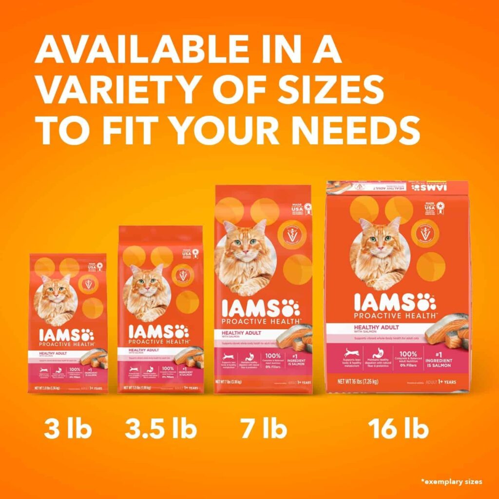 IAMS salmon cat food variety of sizes available