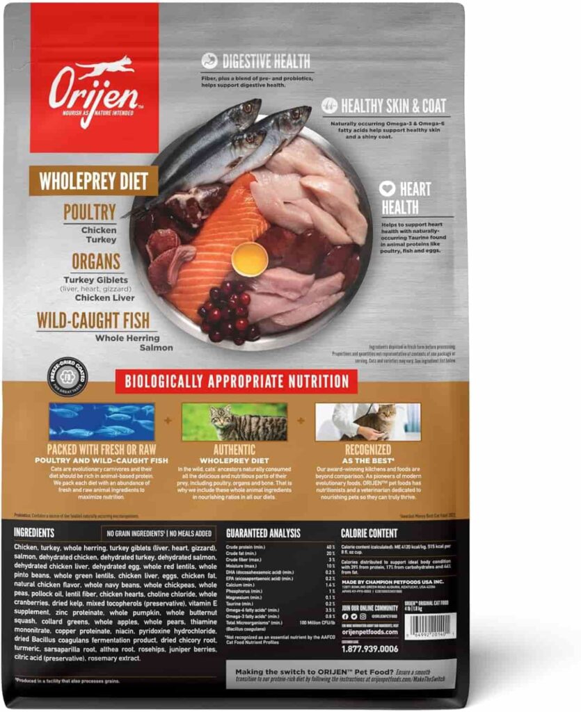 ORIJEN Original Grain-Free Dry Cat Food eco-friendly packing ORIJEN Original Grain-Free Dry Cat Food eco-friendly packing