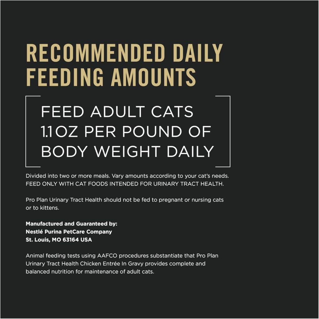 Purina Pro Plan Urinary Tract Canned Cat Food daily feeding amount Purina Pro Plan Urinary Tract Canned Cat Food daily feeding amount