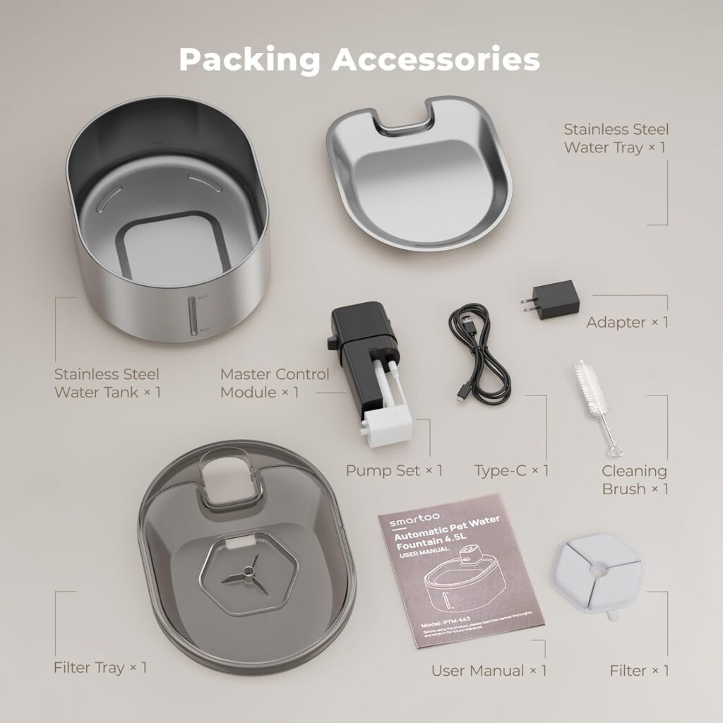 Smartoo Wireless Cat Water Fountain packing accessories Smartoo Wireless Cat Water Fountain packing accessories