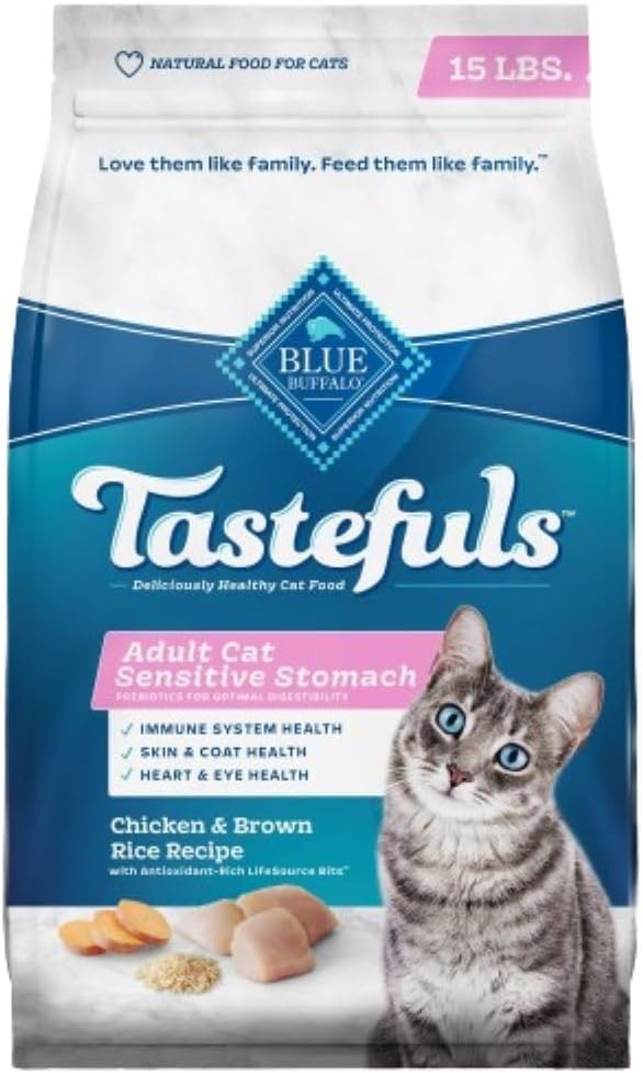Blue Buffalo Tastefuls Sensitive Stomach Cat Food Best 15lb