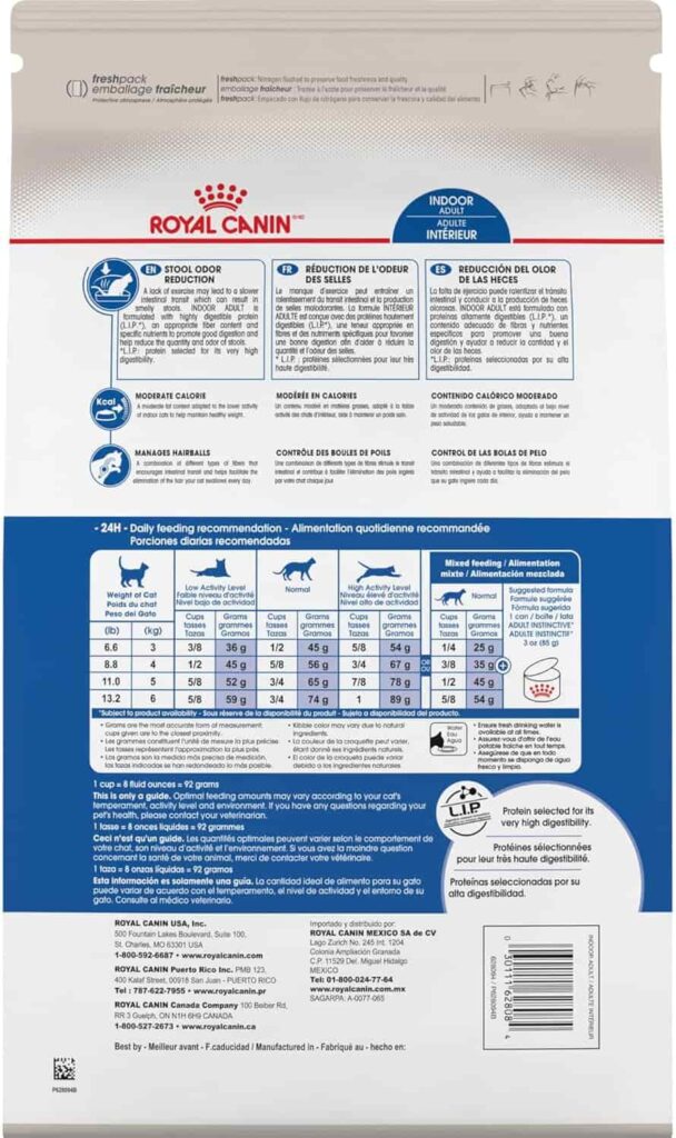 Royal Canin indoor adult cat food 7-pound Packaging