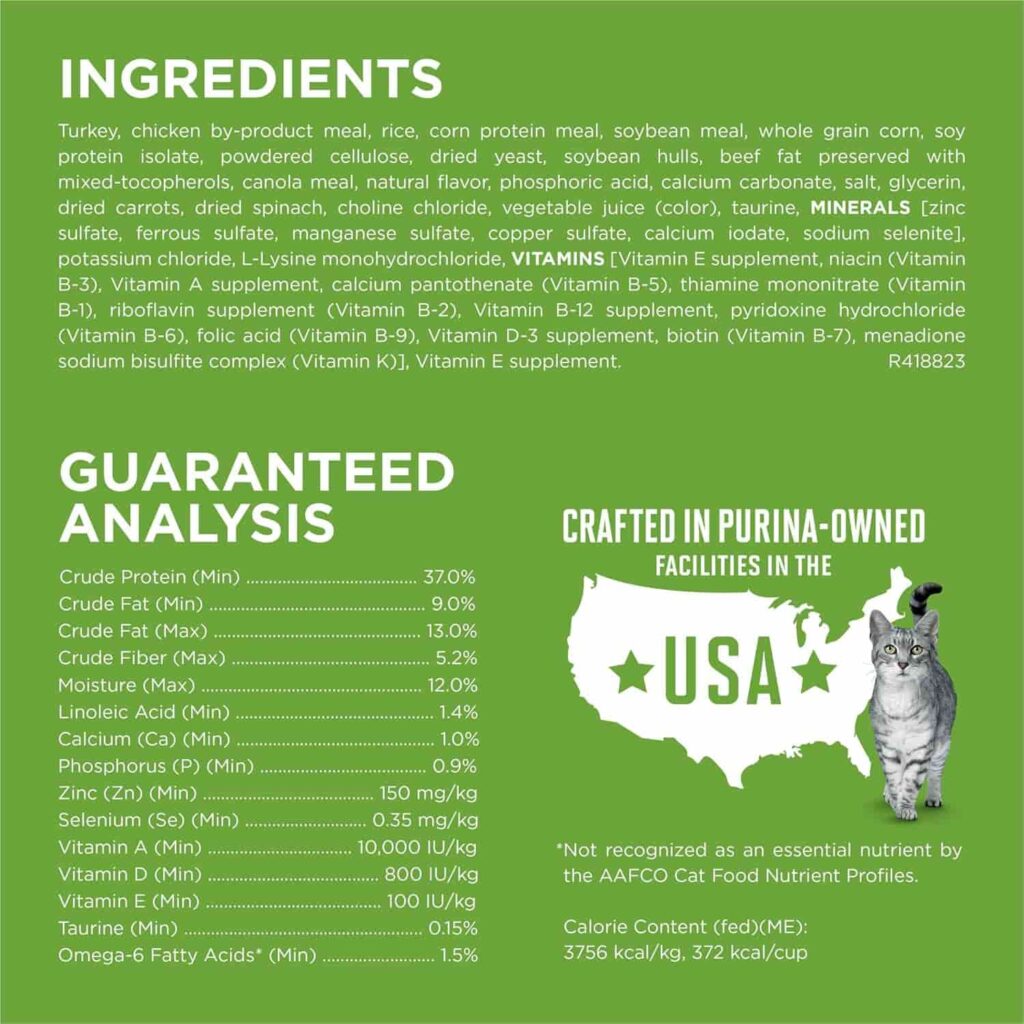 Purina One Indoor Advantage 16 Lb ingredients used Purina One Indoor Advantage 16 Lb ingredients used